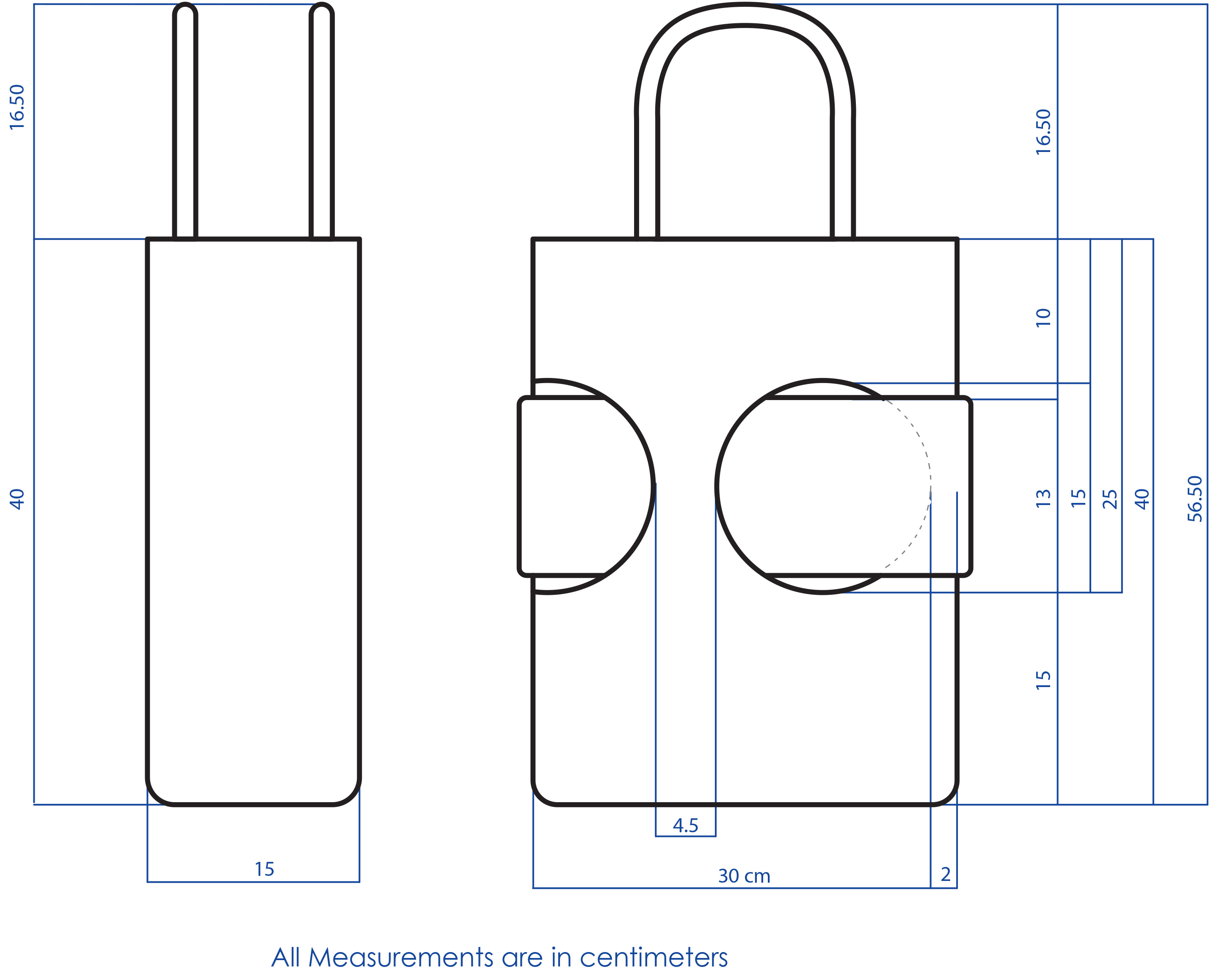 Shopper bag design measurements